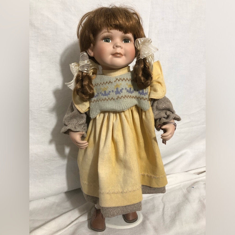 Yellow and Gray Doll with Braided Hair
